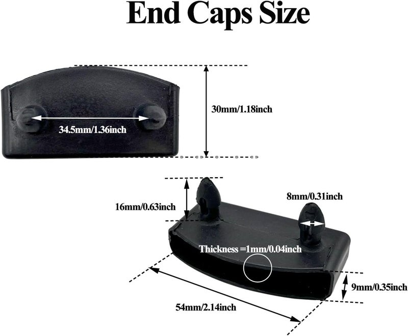 honigo 20pcs 54x9mm Black Replacement Bed Slat Plastic End Caps Holders for Holding Securing Wooden Slats Bed Base,Width 54mm x Height 9 mm (Inside Dimension) - Image 3